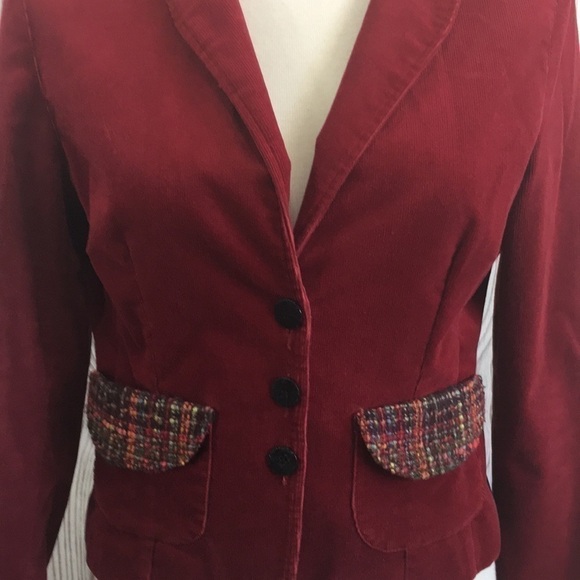 Bets by Canvasbacks Red Corduroy Blazer Size 8 - Picture 3 of 16